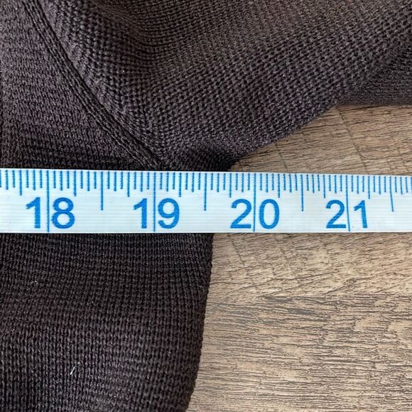 Eileen Fisher Womens Long Textured Silk Cotton Knit Cardigan Chocolate Medium - Picture 8 of 9